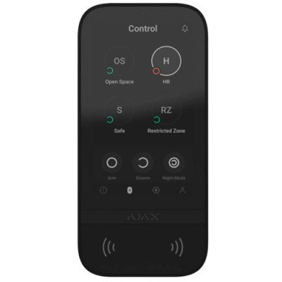 Бездротова клавіатура з сенсорним екраном Ajax KeyPad TouchScreen Black
