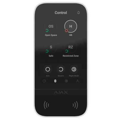 Бездротова клавіатура з сенсорним екраном Ajax KeyPad TouchScreen White