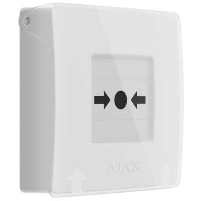 Ajax ManualCallPoint (White) Jeweller - Бездротова настінна кнопка для активації пожежної тривоги вручну - білий