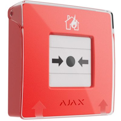 Ajax ManualCallPoint (Red) Jeweller - Бездротова настінна кнопка для активації пожежної тривоги вручну - червона Ajax ManualCallPoint (Red) Jeweller - Бездротова настінна кнопка для активації пожежної тривоги вручну - червона