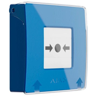 Ajax ManualCallPoint (Blue) Jeweller - Бездротова настінна кнопка для активації пожежної тривоги вручну - синя