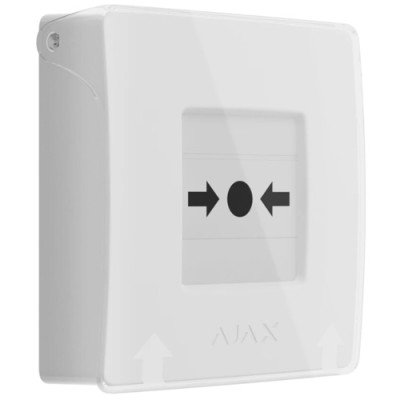 Ajax ManualCallPoint (White) Jeweller - Бездротова настінна кнопка для активації пожежної тривоги вручну - білий