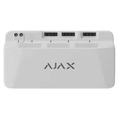 Ajax LineSupply (45 W) Fibra – модуль для додаткового живлення потужністю 45 Вт і однією вихідною лінією Fibra - білий