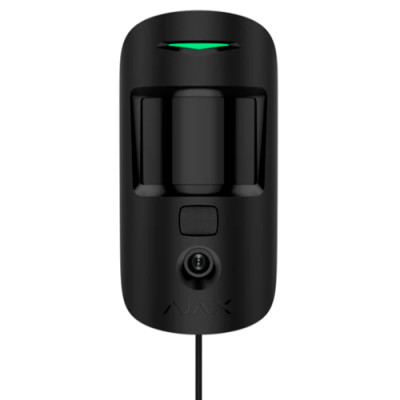 Ajax MotionCam Fibra (PhOD) – дротовий датчик руху з підтримкою фотоверифікації тривог, функцій «Фото за запитом» і «Фото за сценарієм» – чорний