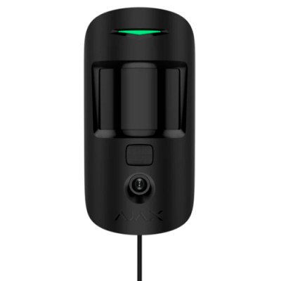 Ajax MotionCam Fibra (PhOD) – дротовий датчик руху з підтримкою фотоверифікації тривог, функцій «Фото за запитом» і «Фото за сценарієм» – чорний