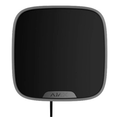 Ajax StreetSiren DoubleDeck Fibra – дротова вулична сирена з кріпленням для брендованої лицьової панелі – чорний