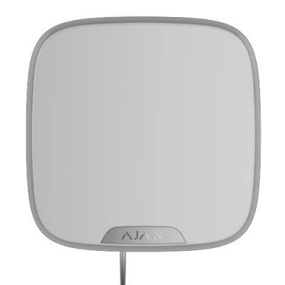 Ajax StreetSiren DoubleDeck Fibra – дротова вулична сирена з кріпленням для брендованої лицьової панелі – білий