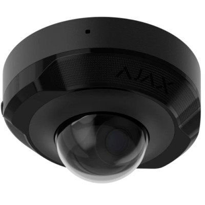 Ajax DomeCam Mini (5 Mp/2,8 mm) - Дротова охоронна IP-камера - Чорний
