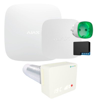Ajax Optima 100 – Комплект бездротової сигналізації з рекуператором Climatec – білий